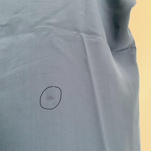 Royal Blue Vince Split-Neck Silk Top S - Picture 7 of 8